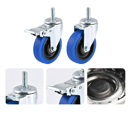 TPR medium-sized universal caster wholesale 2.5-inch 3-inch 4/5-inch handcart plug-in rod with brake universal directional wheel