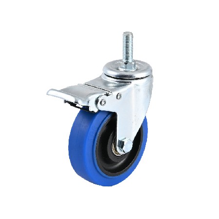 TPR medium-sized universal caster wholesale 2.5-inch 3-inch 4/5-inch handcart plug-in rod with brake universal directional wheel