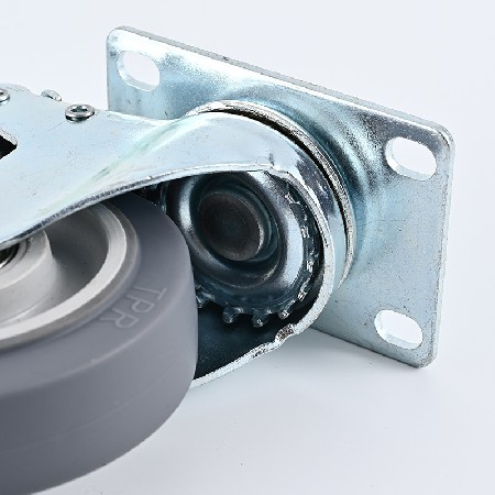 Gray medium-sized TPR universal casters 2.5/3/4/5 inch directional casters industrial trailer flatbed with brake wheels