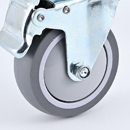 TPR medium-sized universal casters 2.5/3/4/5 inch flat with brake casters industrial trailer directional wheels wholesale