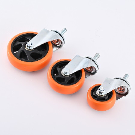 Medium sized universal brake wheels, 2.5-inch 3-inch 4-inch 5-inch handcart, plug-in pole universal directional wheels, PVC/PP