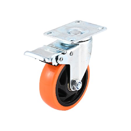 Medium sized universal brake wheels, 2.5-inch 3-inch 4-inch 5-inch handcart, plug-in pole universal directional wheels, PVC/PP