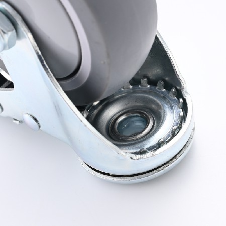 TPR hole top universal casters 3-inch, 4-inch, 5-inch gray universal casters without brakes, front brakes, medium-sized industrial wheels wholesale