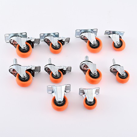 PVC diamond casters 1.5-5 inches light medium multi size flat plate plug-in rod universal directional wheels with brakes PP