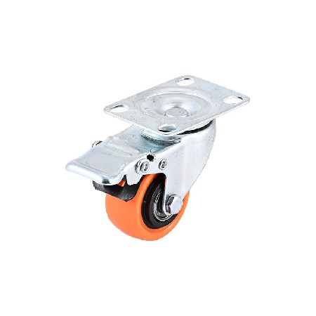 PVC diamond casters 1.5-5 inches light medium multi size flat plate plug-in rod universal directional wheels with brakes PP
