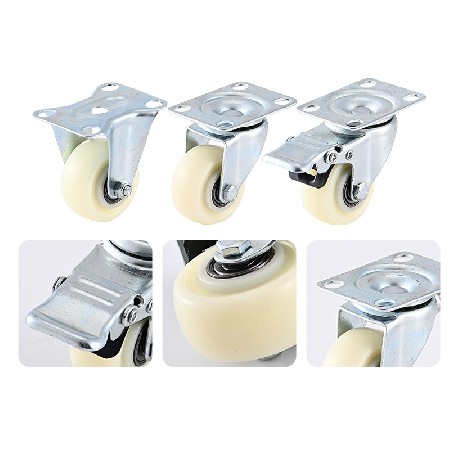 PP diamond casters 1.5 inches 2 inches 2.5 inches 3 inches 4 inches 5 inches flat plate plug-in rod universal directional with brake wheels