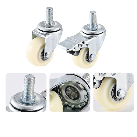 PP diamond casters 1.5 inches 2 inches 2.5 inches 3 inches 4 inches 5 inches flat plate plug-in rod universal directional with brake wheels