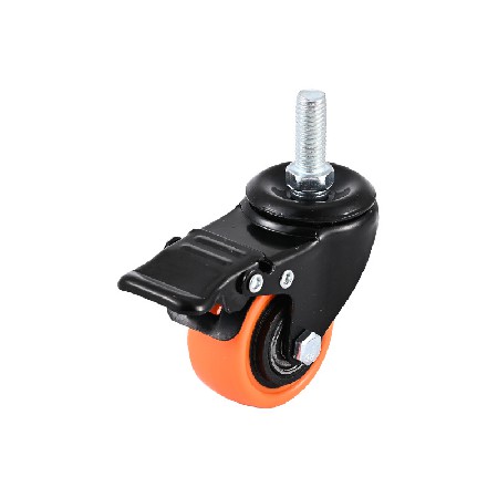 PVC gold diamond casters 1.5-5 inch flat plug-in rod universal directional wheels with brake black base PP/PU wheels