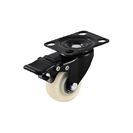 PP Golden Diamond Caster 1.5-5 inch Multi Dimensional Flat Insert Rod Universal Directional with Brake Wheel Black Base